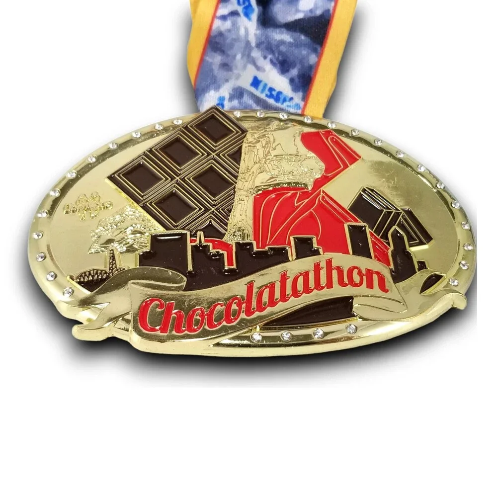 Chocolatathon Belt Buckle Portland Oregon Race Skyline Chocolate Lover‎ Gift